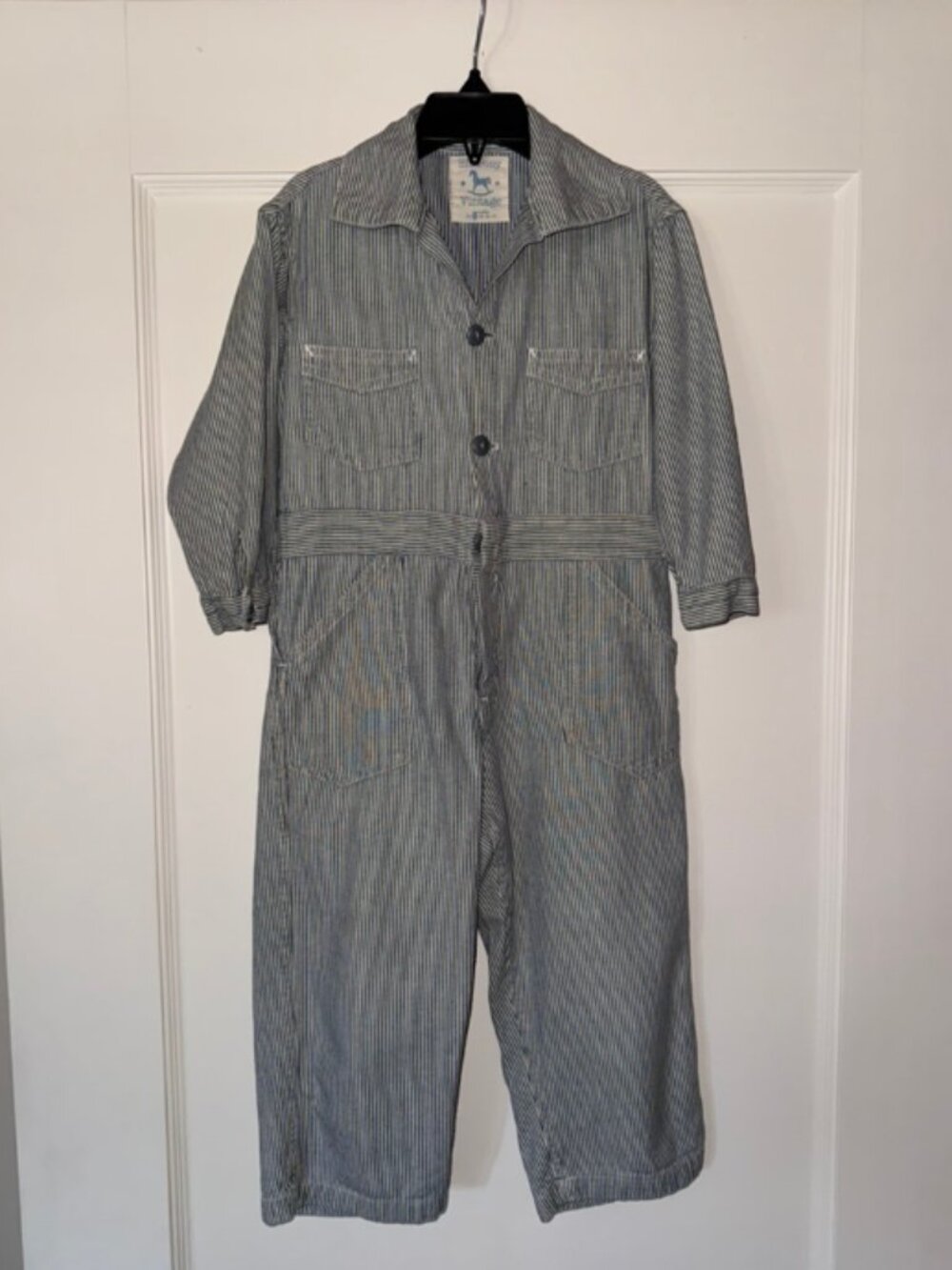Blu Pony Vintage Striped Jumpsuit Coveralls Size 6